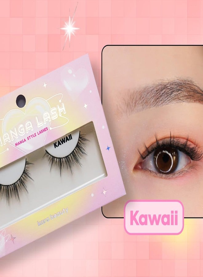 KARA BEAUTY MANGA LASHES Faux Mink Strip Lashes - Anime Inspired Spiky Manga Lash Clusters for Natural or Dramatic Looks - Lightweight Flexible Band False Eyelashes Extension Style Without Salon - Image 4