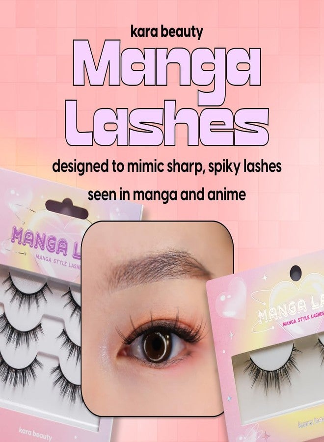 KARA BEAUTY MANGA LASHES Faux Mink Strip Lashes - Anime Inspired Spiky Manga Lash Clusters for Natural or Dramatic Looks - Lightweight Flexible Band False Eyelashes Extension Style Without Salon - Image 2