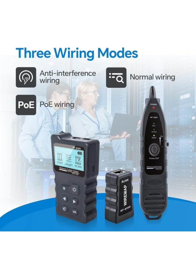 BEST ONE Network Cable Tester, NF-8209 Ethernet Cable Wire Tester with POE & NCV for CAT5/CAT6 Wire Tracer, Length Test, RJ45 Network Tester Kit for Cable Tracer Telephone Line Finder Home Repair - Image 3