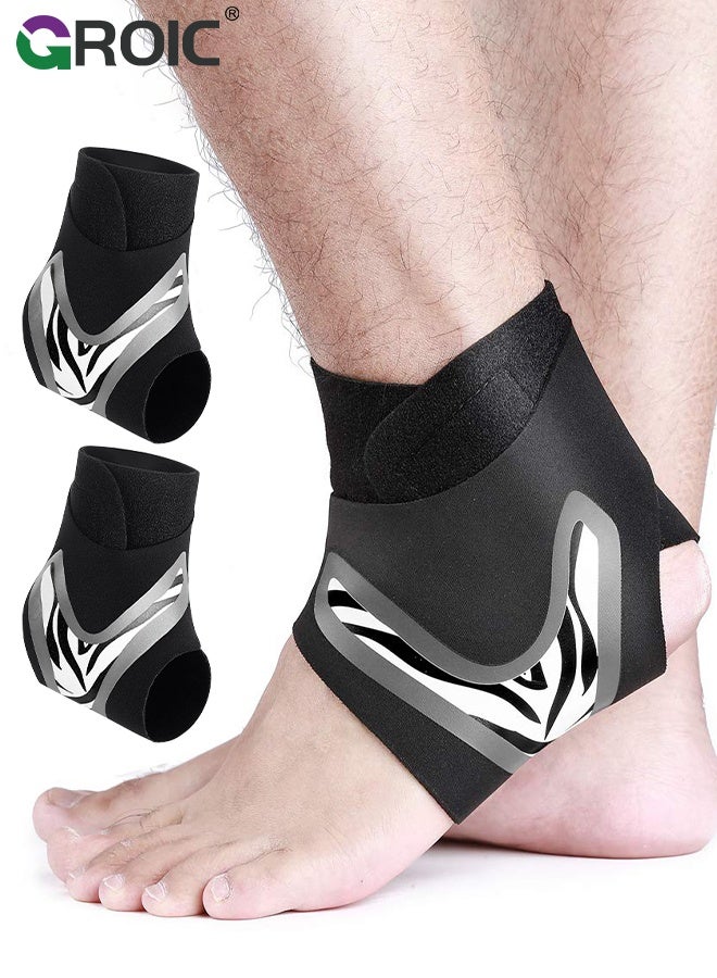GROIC 1 Pair Ankle Brace for Women & Men - Breathable Comfortable Adjustable Ankle Wrap, Ankle Support for Running, Basketball, Achilles, Minor Sprains, Joint Pain Relief, Injury Recovery, XL - Image 1