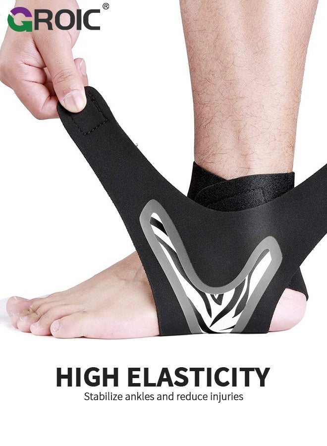 GROIC 1 Pair Ankle Brace for Women & Men - Breathable Comfortable Adjustable Ankle Wrap, Ankle Support for Running, Basketball, Achilles, Minor Sprains, Joint Pain Relief, Injury Recovery, XL - Image 2