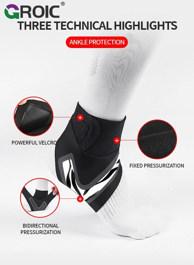 GROIC 1 Pair Ankle Brace for Women & Men - Breathable Comfortable Adjustable Ankle Wrap, Ankle Support for Running, Basketball, Achilles, Minor Sprains, Joint Pain Relief, Injury Recovery, XL - Image 3