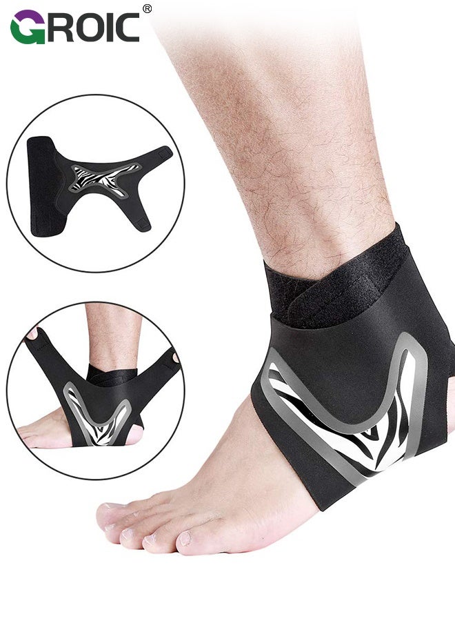 GROIC 1 Pair Ankle Brace for Women & Men - Breathable Comfortable Adjustable Ankle Wrap, Ankle Support for Running, Basketball, Achilles, Minor Sprains, Joint Pain Relief, Injury Recovery, XL - Image 5