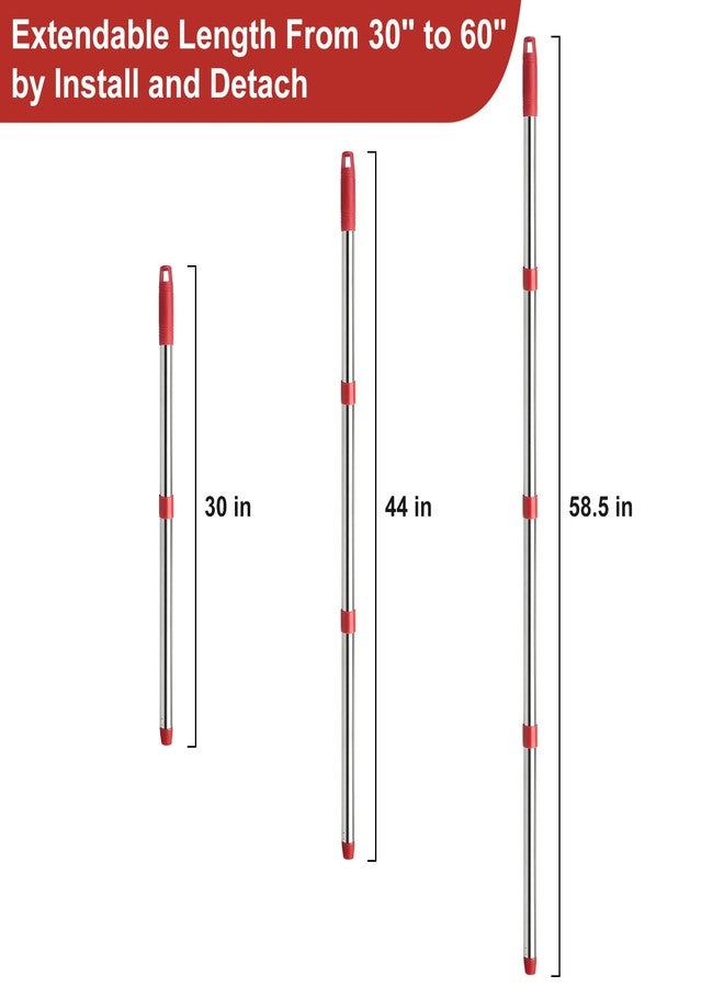 GRAREND 4-Section Spin Mop Replacement Handle, Mop Handle Compatible with Ocedar Spin Mop, 2.5-to-5 Foot Easy Cleaning Floor Mop Stick for Floor Cleaning (Germany Screw) - Image 2