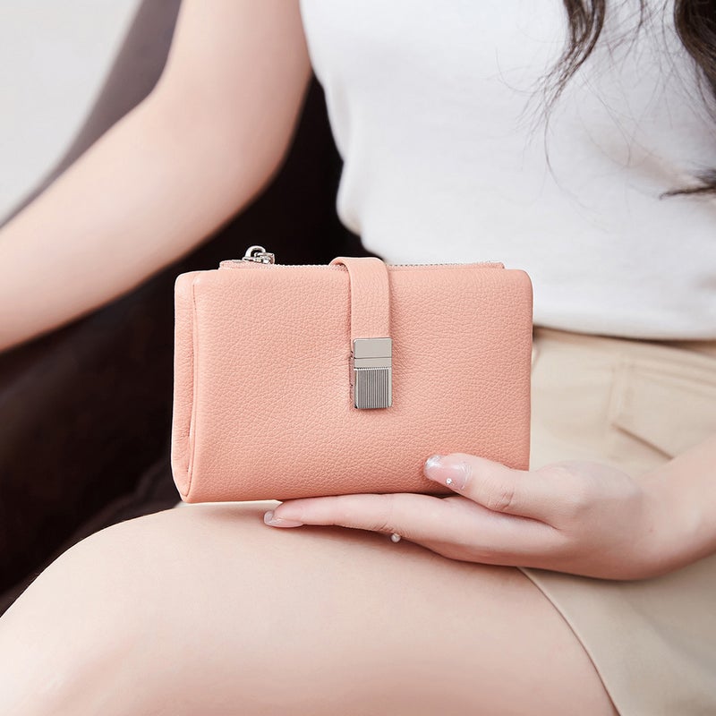Multifunctional Solid Color PU Leather Wallet, RFID Blocking Design Portable Daily Storage Purse for Cards Cash Coin Business Use - Image 2