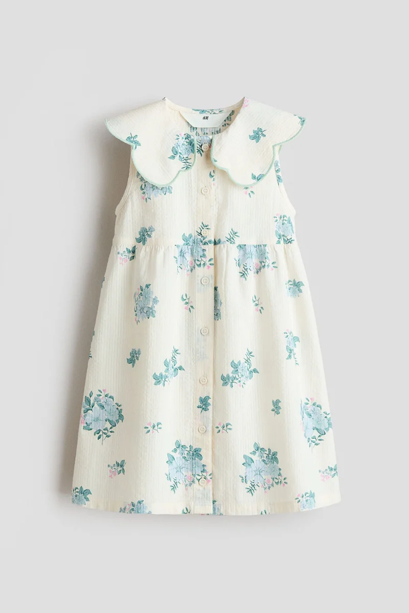 اتش اند ام فستان من القطن مطبوع بنقشة السيرسيكر