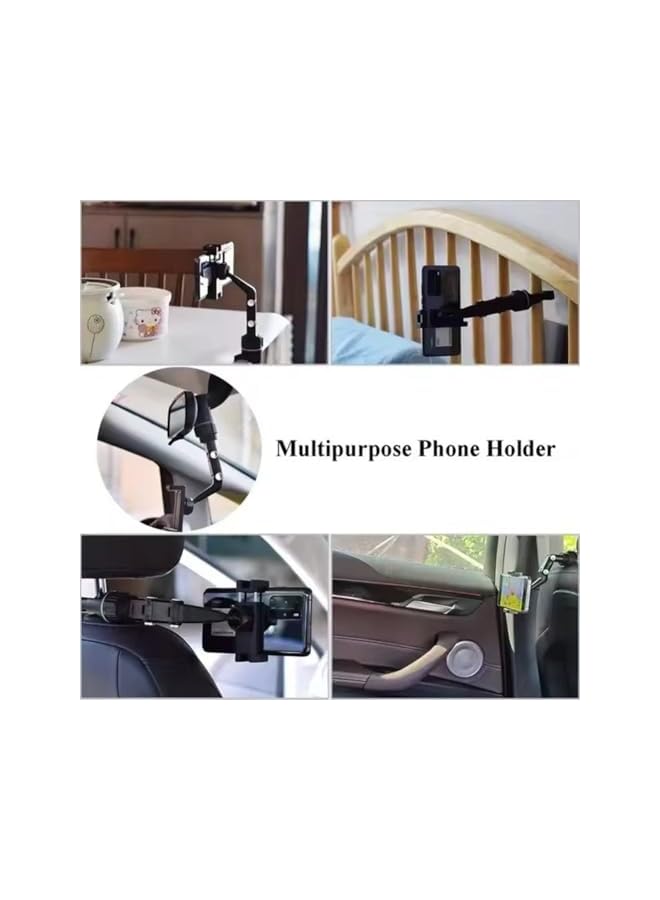 S-TOP 1pcs Rearview Mirror Phone Holder,360° Rotatable Retractable Car Phone Mount,Multifunctional Car Mount for All Cell Phones - Image 1