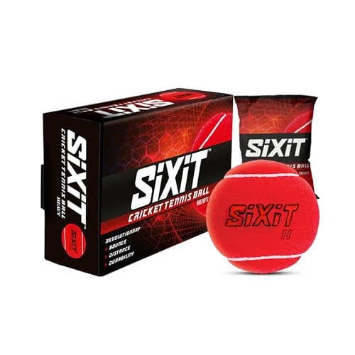 Sixit Heavy Tennis Ball (HTB) – Pack of 6, Red Colour - Image 3