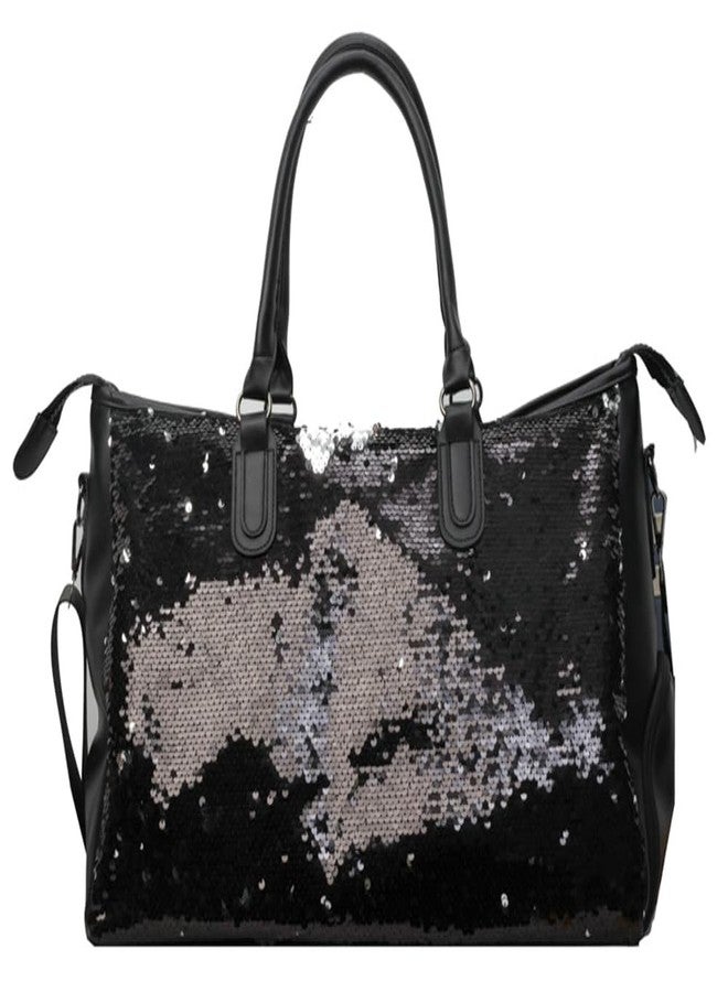 EMGILL Premium Large Capacity Gym Travel Yoga Bag for Women Sequin Handbag with Wet or Dry Compartment - Image 1