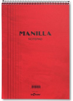 Le Color Manıla A4 Red Notepad 180 Pages 