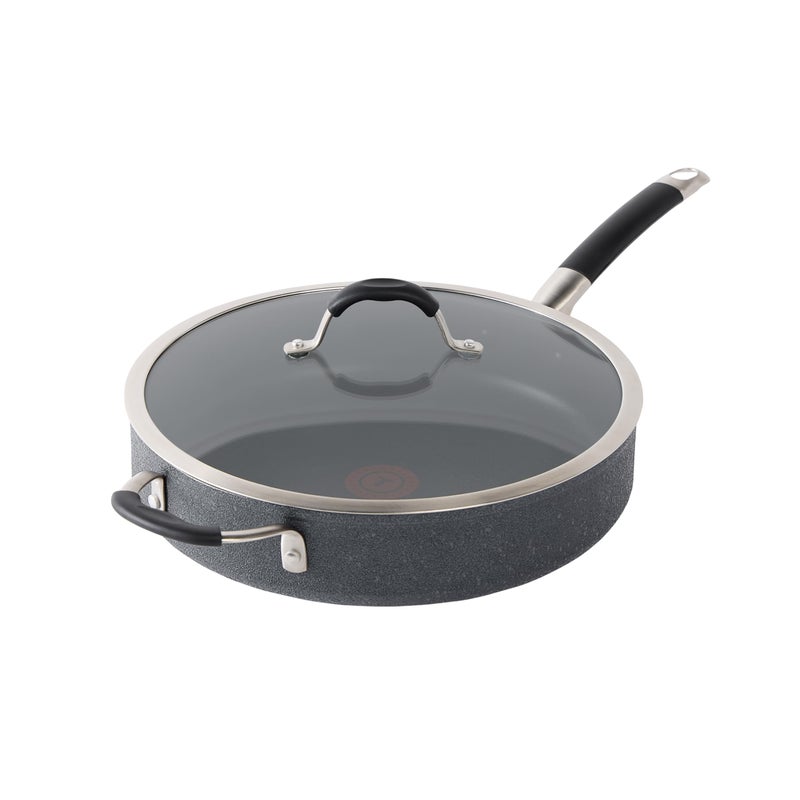 Tfal Stone Force Platinum Non Stick Jumbo Cooker wLid  Helper Handle 5 Quart Oven Broiler Safe 400F Longlasting Durability Heat Indicator Saute Pan Deep Fry Pan Skillet Pots Pans Black