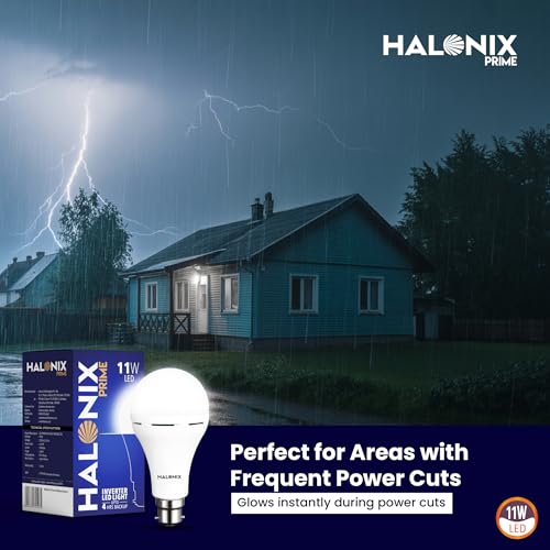 Halonix 11W Rechargeable Emergency Light B22D Inverter LED Bulb for Power Cuts, Backup Upto 4Hrs, Cool Day Light, Pack Of 1 - Image 2