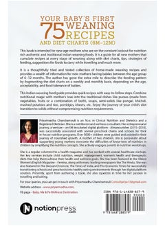 Notion Press Your Baby's First 75 Weaning recipes and Diet Charts (6M-12M): A weaning guide to nourished beginning