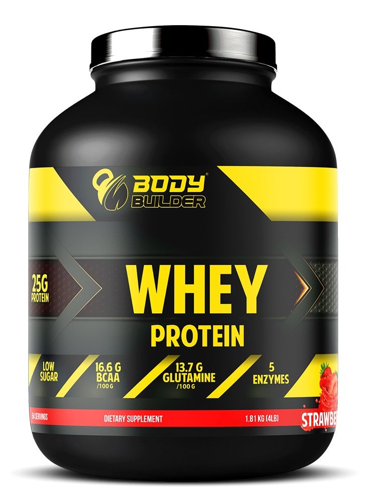 Body Builder Whey Protein, Strawberry, 4 LB 