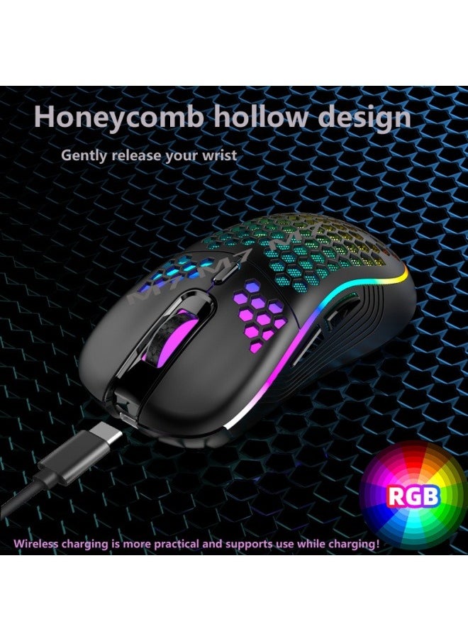 BESTPEAK Honeycomb design macro programming gaming mouse, 1-12000 DPI adjustable, lightweight, 16.8 million RGB lighting, 6 programmable buttons, macro support, ergonomic design, 30 million click lifespan, 120LPS tracking speed, 1 meter braided cable, for PC and Mac eSports gaming mouse, white  - Image 4