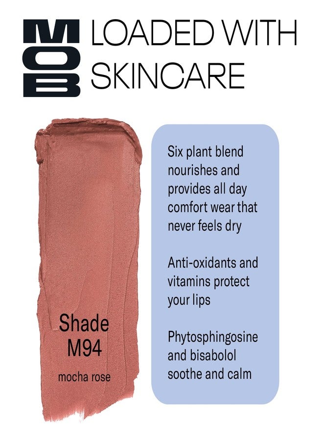 MOB Beauty Soft Matte Lipstick M94 - Mocha Rose | Weightless, One-Swipe Color Infused with Skincare | Vegan, Silicone-Free, Cruelty-Free Formula in a Biodegradable Capsule - Image 2