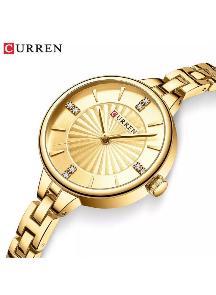 كارين ساعة نيو كورين 9097، ساعة يد كوارتز عصرية للنساء، ساعة بحزام معدني دائري للترفيه في الهواء الطلق - Image 1