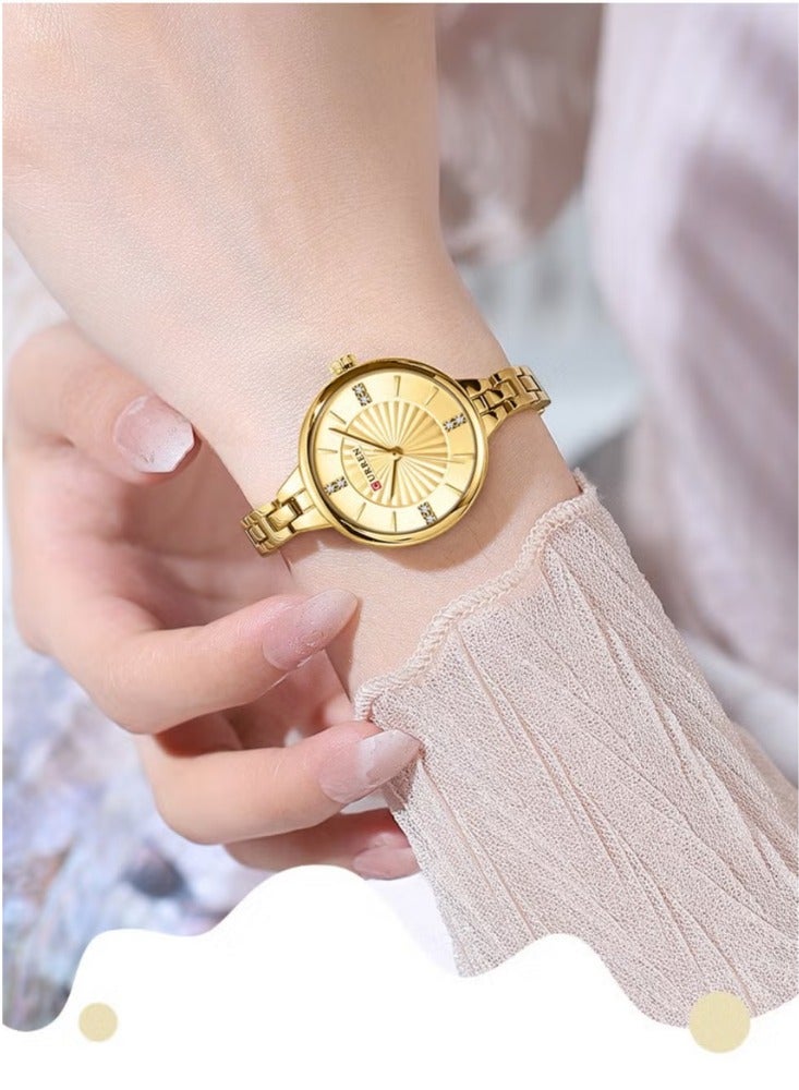 كارين ساعة نيو كورين 9097، ساعة يد كوارتز عصرية للنساء، ساعة بحزام معدني دائري للترفيه في الهواء الطلق - Image 2