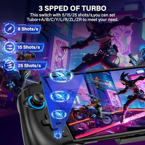 Fegliea Switch Controller for Nintendo Switch/OLED/Switch 2, Switch Controllers with 16 LED Light Color, Hall Effect One-Piece Joypad Switch Pro Controller, Switch Controller with Turbo & Dual Motor Vibration - Image 2