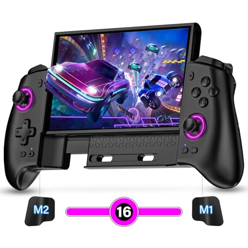 Fegliea Switch Controller for Nintendo Switch/OLED/Switch 2, Switch Controllers with 16 LED Light Color, Hall Effect One-Piece Joypad Switch Pro Controller, Switch Controller with Turbo & Dual Motor Vibration - Image 1