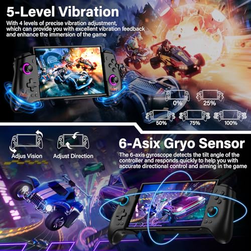 Fegliea Switch Controller for Nintendo Switch/OLED/Switch 2, Switch Controllers with 16 LED Light Color, Hall Effect One-Piece Joypad Switch Pro Controller, Switch Controller with Turbo & Dual Motor Vibration - Image 3