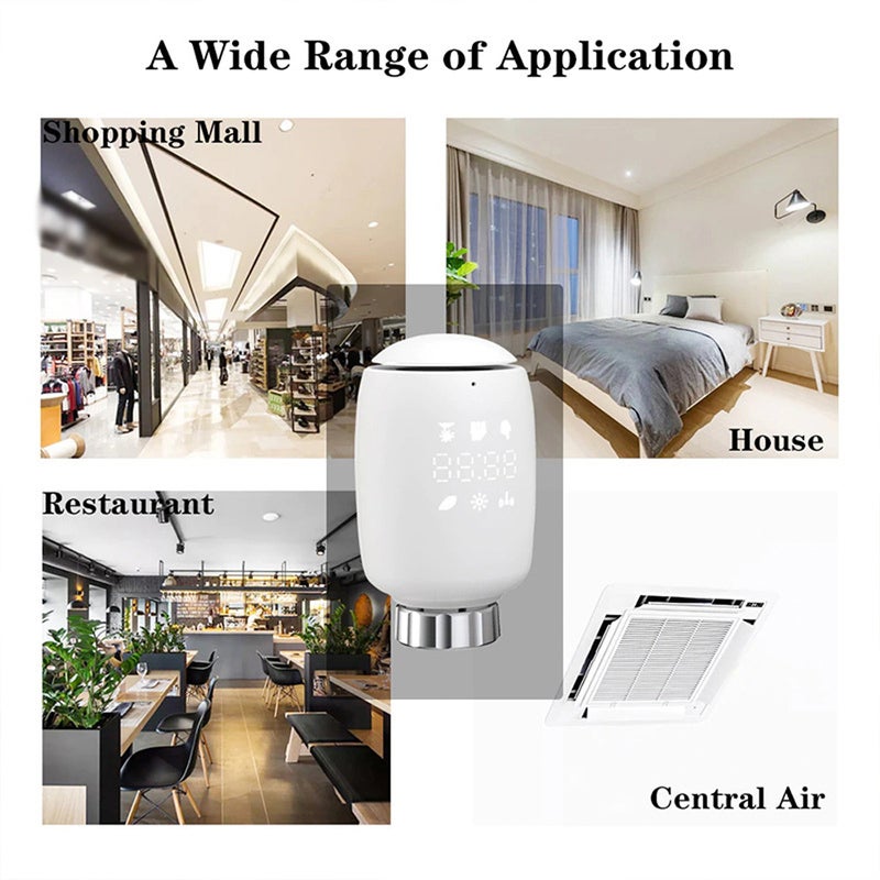 Intelligent Radiator Valves: White Tuya ZigBee3.0 - Hands-free Voice Control Remote Temperature Controller for Home Living Room Bedroom Office Hotel - Image 5