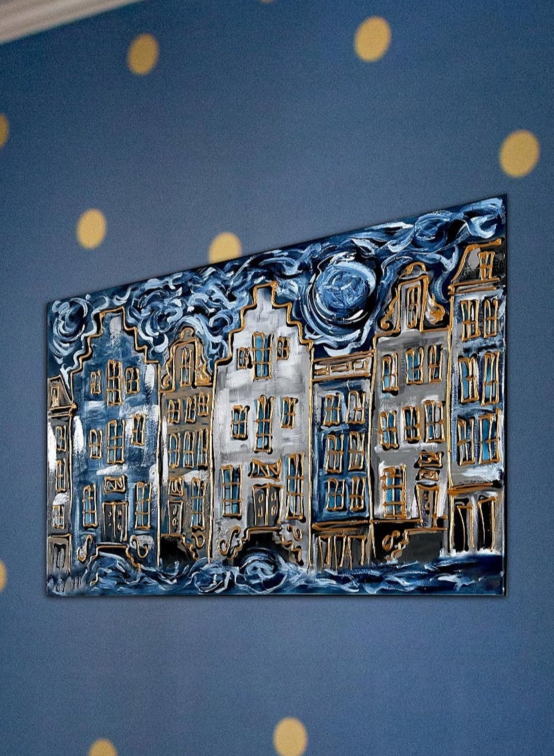 Droplyte Multicolor Abstract Buildings Printed Decorative Wall Art Wall Decor Card Board MDF Home Decor for Living Room, Drawing Room, Office Room and Bedroom 40CM x 30CM  - Image 2