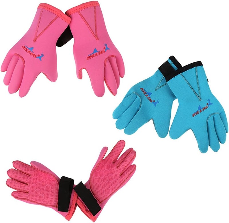 klarako Unisex Children Kids 3mm Neoprene Skid proof Warm Wetsuit Gloves for Scuba Diving Swimming Surfing SUP Bodyboard Jet Ski Kayaking Water Sports  Various Size & Color - Image 5