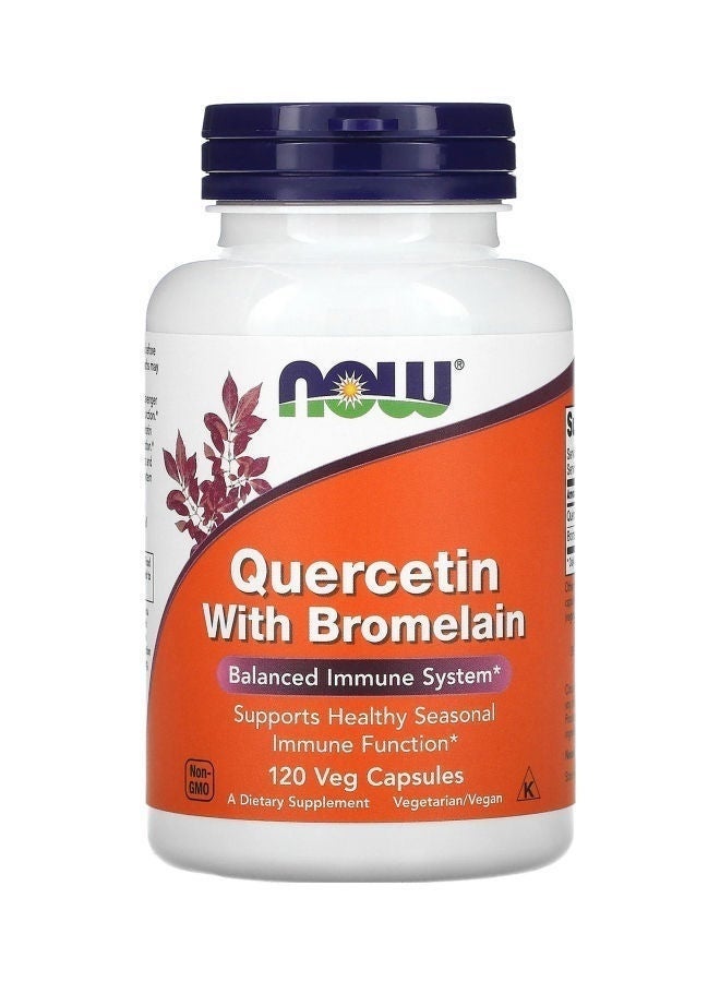 now مكمل غذائي كيرسيتين مع بروميلين، 120 كبسولة نباتية