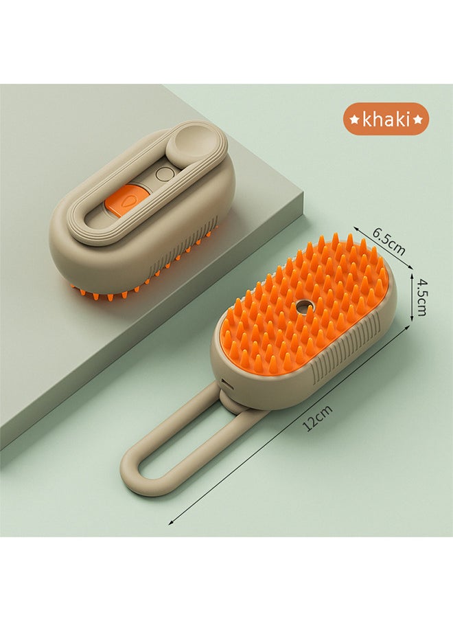 Neostyle 3 in 1 Cat Steam Brush, One Button Spray Pet Hair Removal Tool, 360 ° Rotary Handle, Dog Hair Brush to Remove Tangles and Eliminate Flying Hairs(khaki)  - Image 2