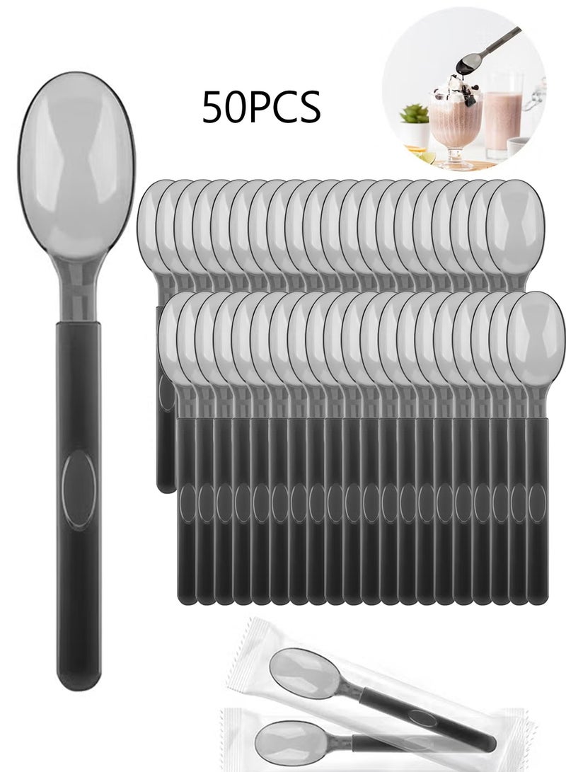 Individually Wrapped Food Grade Spoons, 50-Pack, Disposable Portable Spoons, Suitable for Outdoor Dinners, Family Gatherings, Birthday Parties - Image 1