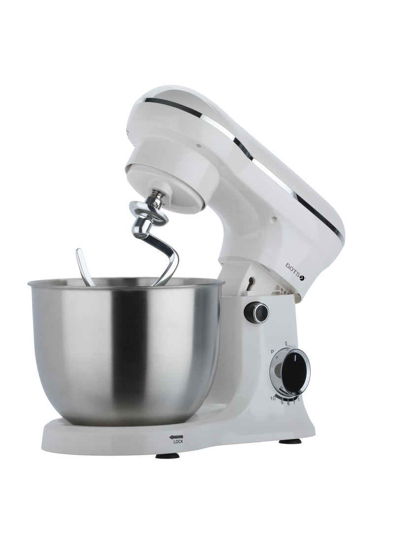 DOTS Electric Mixer, DOTS 800W, 5 liter stainless steel bowl, 10 speed settings, elegant design for versatile baking, mixing and kneading, perfect for baking - FMS106P52 - White - Image 2