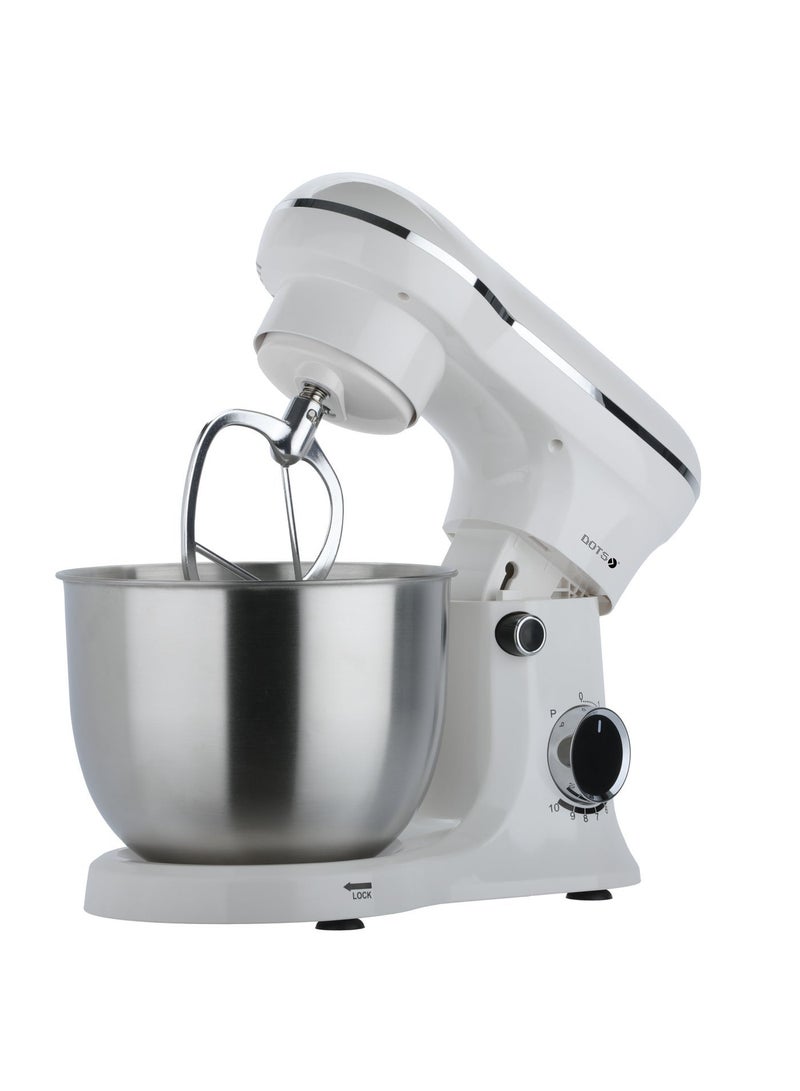 DOTS Electric Mixer, DOTS 800W, 5 liter stainless steel bowl, 10 speed settings, elegant design for versatile baking, mixing and kneading, perfect for baking - FMS106P52 - White - Image 3