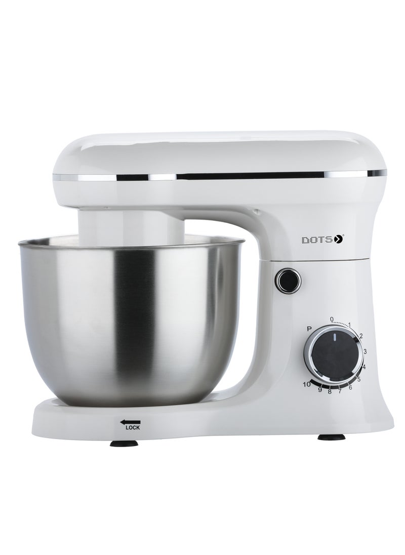 DOTS Electric Mixer, DOTS 800W, 5 liter stainless steel bowl, 10 speed settings, elegant design for versatile baking, mixing and kneading, perfect for baking - FMS106P52 - White  - Image 2