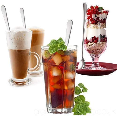 NJ Extra Long Soda Spoon Mixing Stirring Spoon, Ice Tea Coffee Long Spoon for Tall Glasses, Bournvita/Horlicks Spoon, Cocktail Bar Stainless Steel 8" Handle: Set of 8 - Image 5