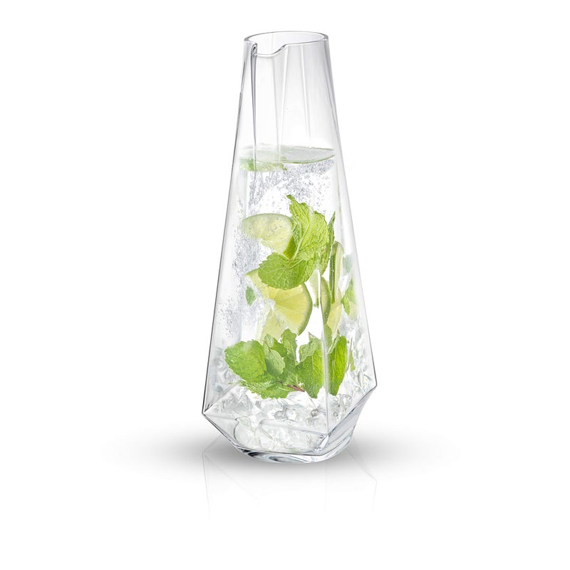 JoyJolt Infiniti 43Oz Deluxe Glass Pitcher  Premium Quality Crystal Lemonade  Sangria Pitcher  Elegant Classic Design  Perfect for Fruit Infusion  Iced Tea