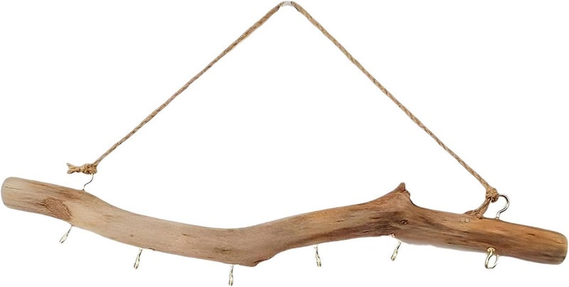 HouseVibe Nordic Handmade Wood Wall Hooks Organizer for Entryway Bathroom Purses Towels Keys 6 Hooks 17.72inch - Image 1
