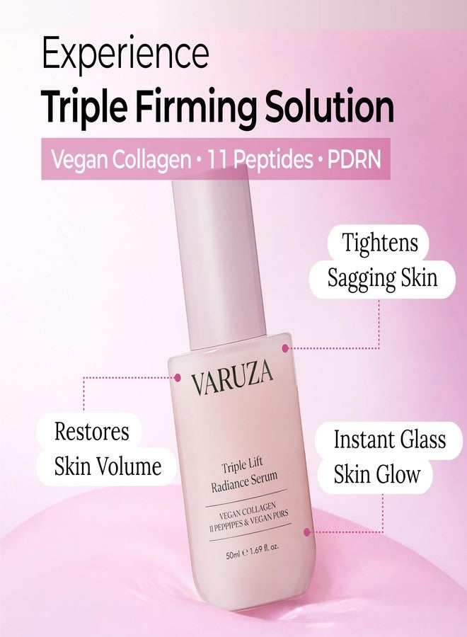 varuza Triple Lift Radiance Serum 50 ml Vegan Collagen 11 Peptides Vegan PDRN 1ea - Image 2
