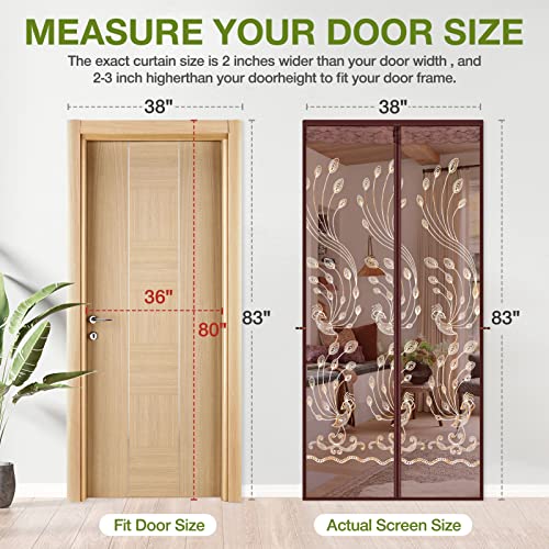 KPX Mesh Magnetic Screen Door, Sliding Door Screen Magnet Closure Curtain for Front Back Patio Balcony, Hands Free Screen Partition, Bug Free Heavy Duty (37.5 * 83 Inch) - Image 3