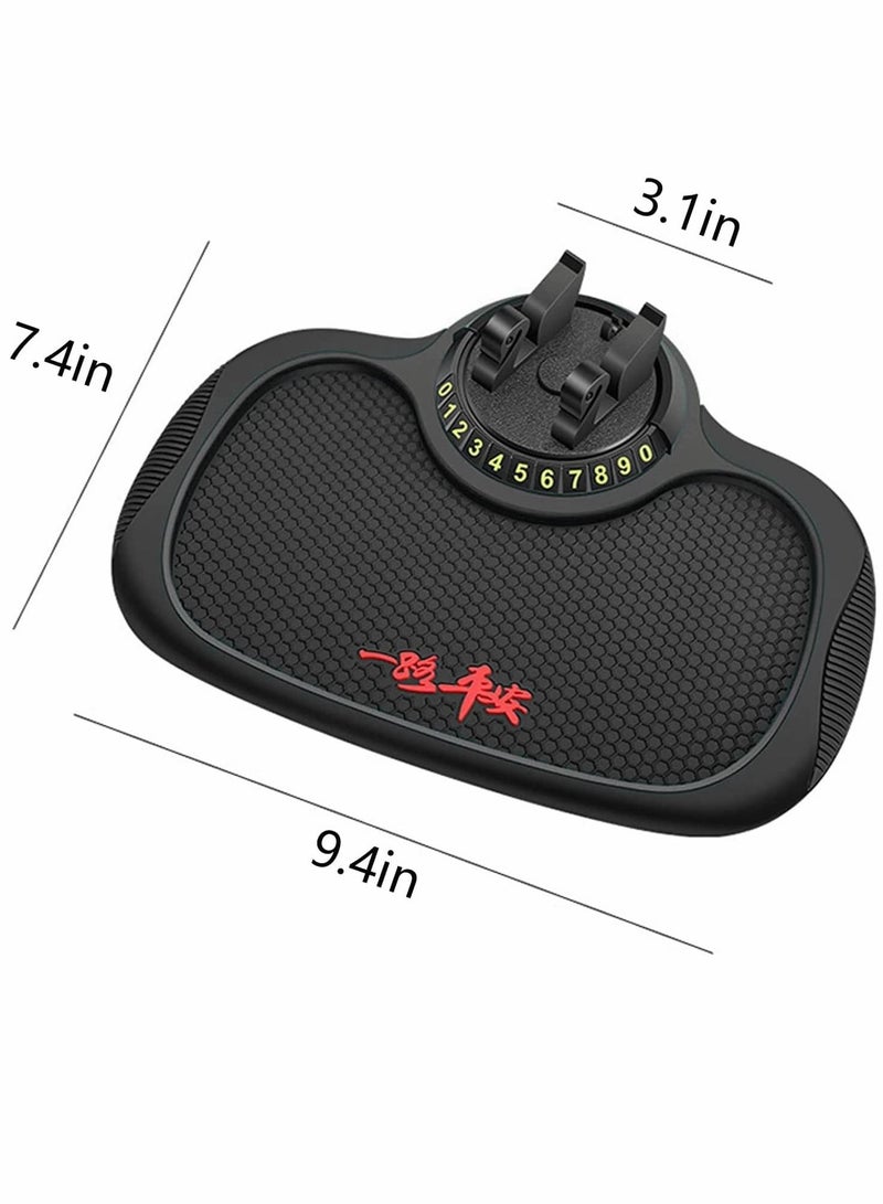 Non Slip Phone Pad for Car Non Slip 3 in 1 Car Phone Pad Cute Animal Dolls Car Phone Pad Holder with Universal Cell Phone Holder Number Plate Stickers Anti Slip Mat for Car