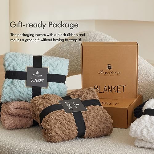 Royoliving Fuzzy Sherpa Wearable Fleece Blanket with Pockets for Adults, Ultra Soft Plush Shawl Throw Blankets (Black, 58'' x 64'') - Image 5
