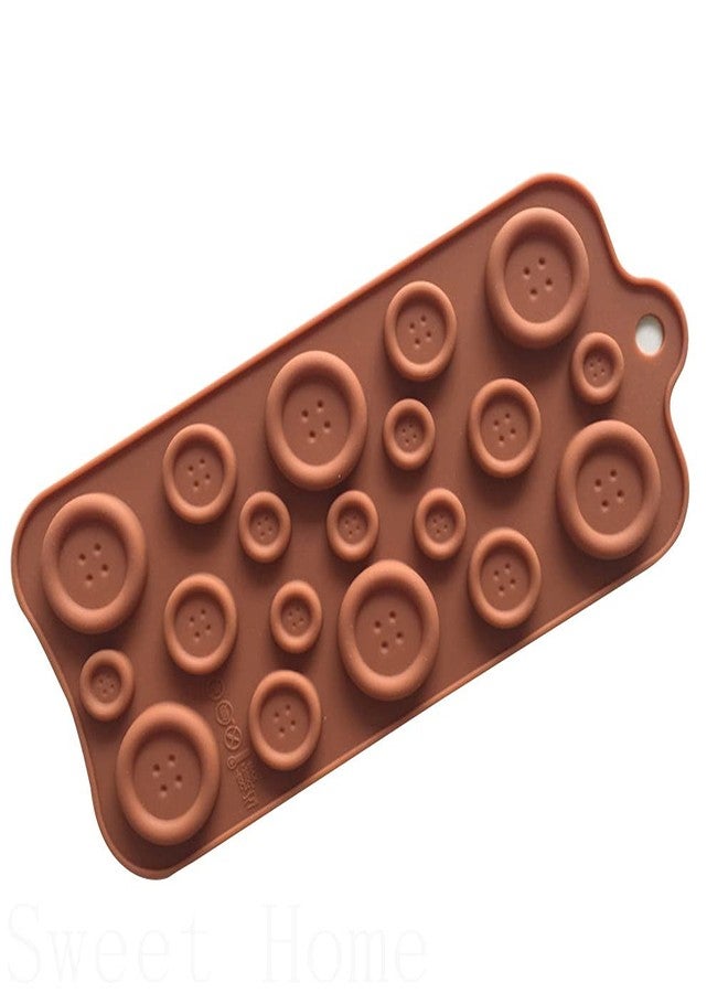 Kosh Button Shape Chocolate Mould -Perfect Small Thin Flexible Multicolor Silicone Ice Cube Candy Soap Jelly Chocolate Making Mould for Gift Ceremony(Button) - Image 1