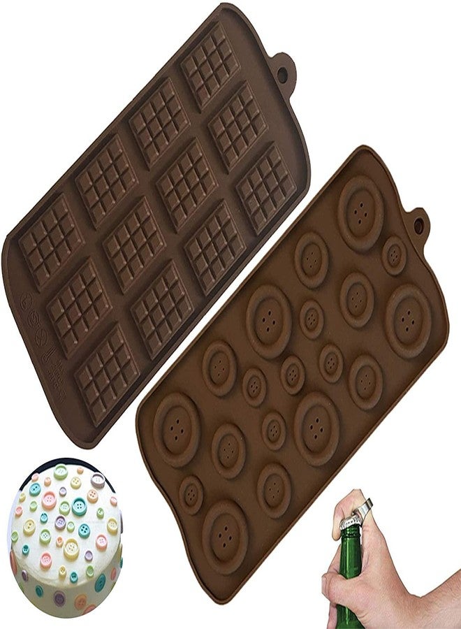 Kosh Button Shape Chocolate Mould -Perfect Small Thin Flexible Multicolor Silicone Ice Cube Candy Soap Jelly Chocolate Making Mould for Gift Ceremony(Button) - Image 3