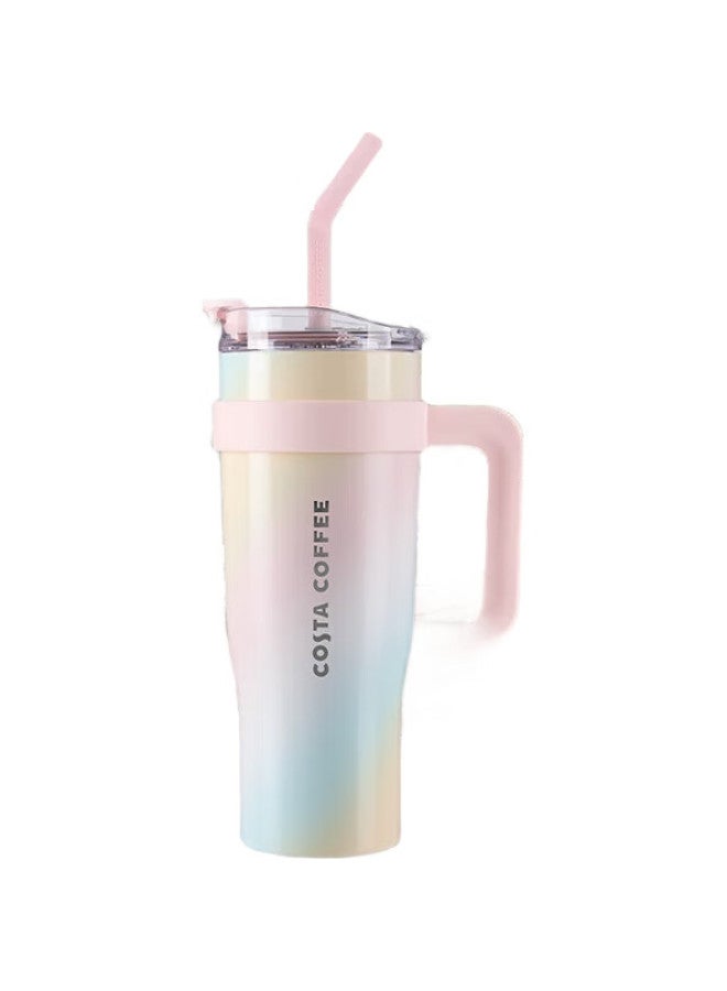 Costa Large Capacity Insulated Tumbler For Men And Women, Stylish Water Bottle, Stainless Steel Ice King Straw Cup, Gift For Girlfriend Or Wife - Image 1