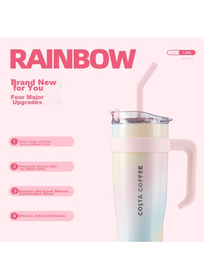 Costa Large Capacity Insulated Tumbler For Men And Women, Stylish Water Bottle, Stainless Steel Ice King Straw Cup, Gift For Girlfriend Or Wife - Image 2