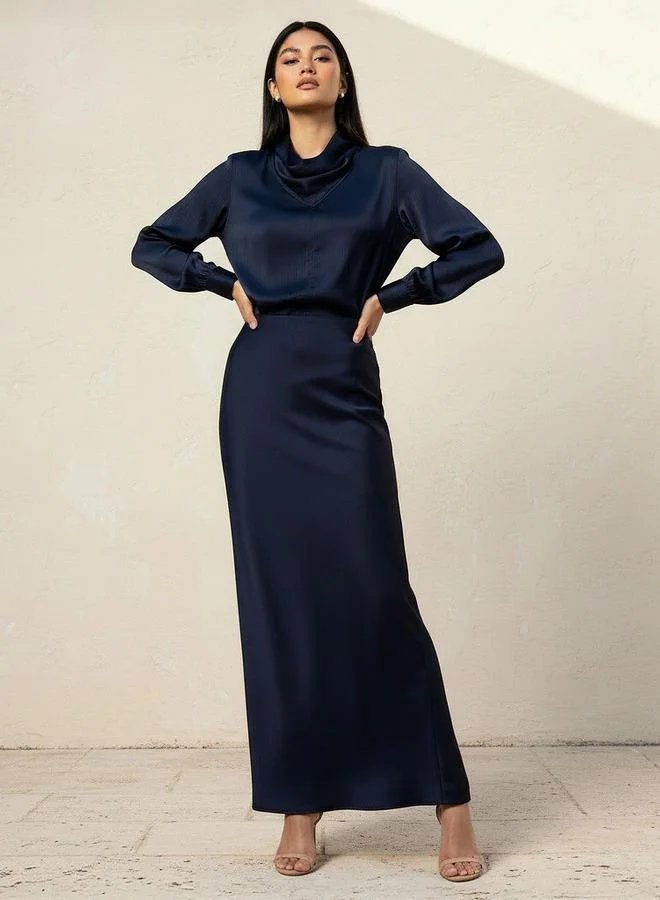 ايكونيك Iconic Maxi Length Column A line Skirt with Zip Closure