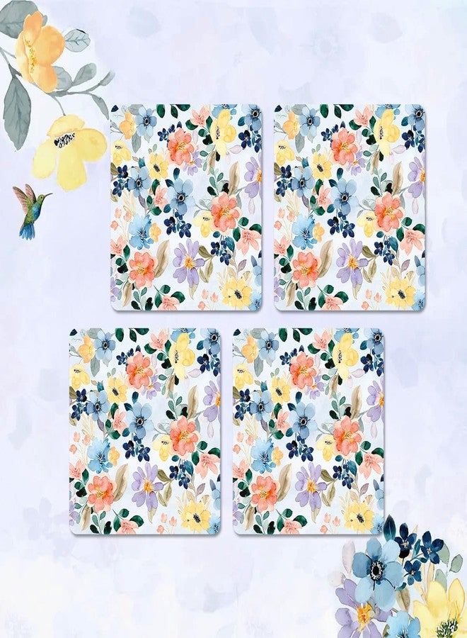 CRAFTSLANE Summer Flowers 4 Coasters with Stand | Drink Coasters | Wooden Table Coasters for Home, Kitchen, Dining Room, Entertaining. - Image 2