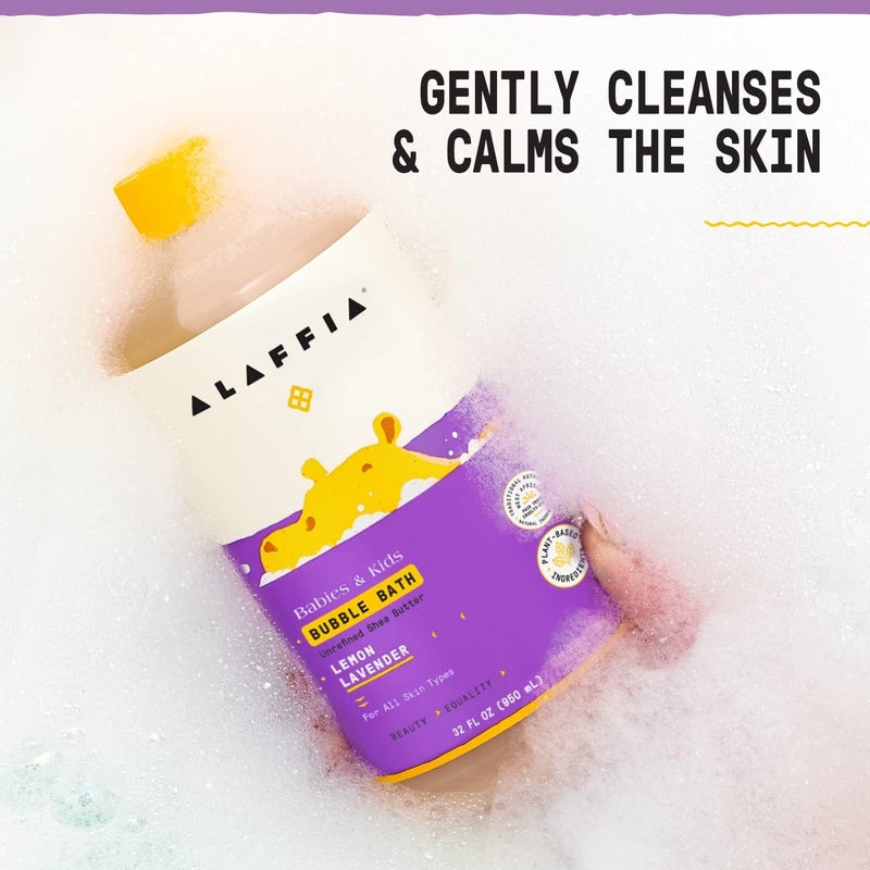 Alaffia Babies & Kids Bubble Bath, Lemon Lavender, Pump Included - Gentle Cleanser with Raw Shea Butter and Lemon Balm, 32 Fl Oz - Image 5