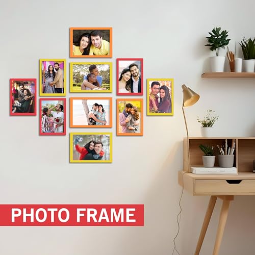 Rousrie Set of 10 Colourful Photo Frames For Wall With Acrylic Top, DIY Wall Decoration, Different Sizes - Image 3