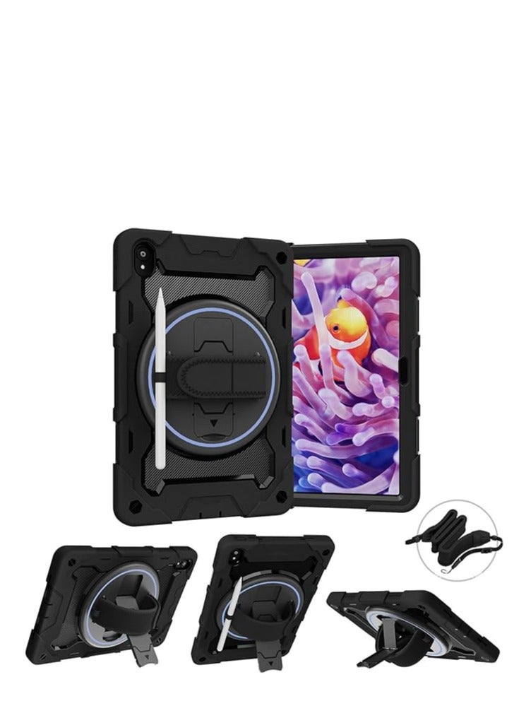 عام غطاء قوي ومتين لـ Huawei MatePad 11 عام 2021، يوفر حماية قوية ومقاومة للصدمات للأطفال، مع وجود واجهة دوارة بزاوية 360 درجة وحزام كتف، مناسب لجهاز Huawei MatePad 11 Tablet.